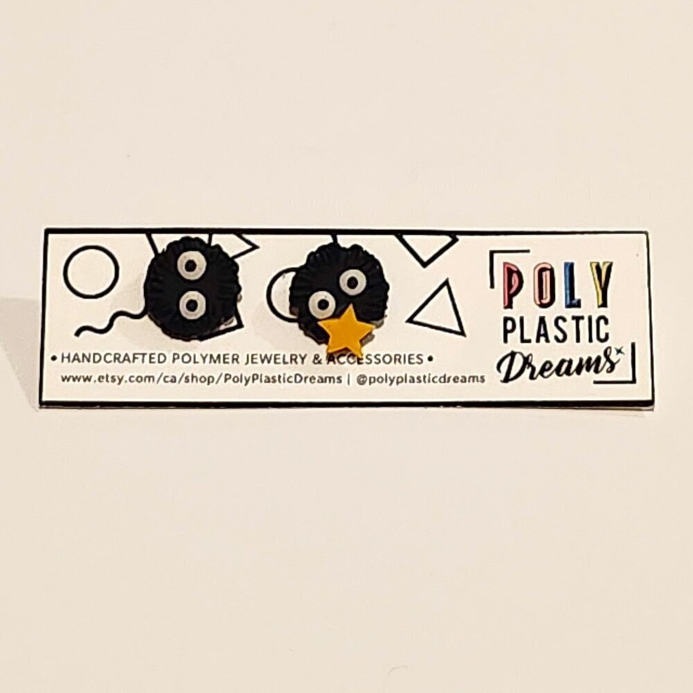*3 for $30* Handmade Studio Ghibli Soot Sprite Character Earrings - Totoro
